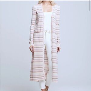 L'AGENCE Striped Duster Cardigan